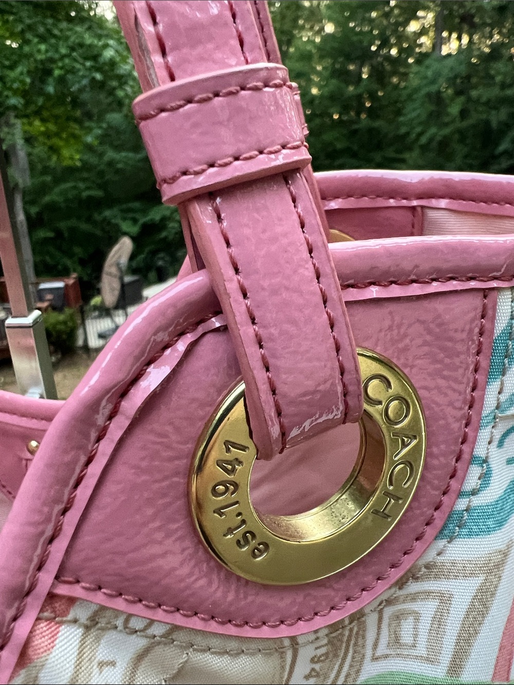 Coach Pink Multicolor The Beach Print F19184 2012 1 tag & RARE HTF COACH ORB - Picture 10 of 17